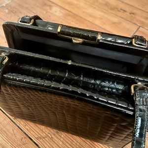 Vintage black patent leather bag